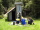 Lunch stop at an old miners' hut near Lake Margaret.
